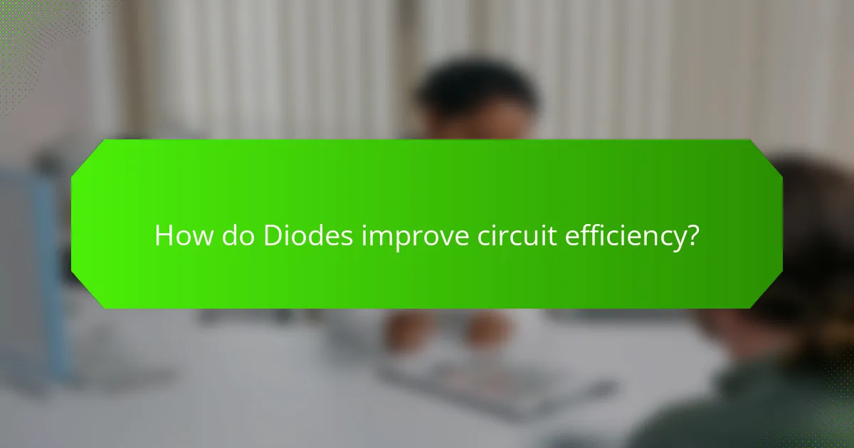 How do Diodes improve circuit efficiency?