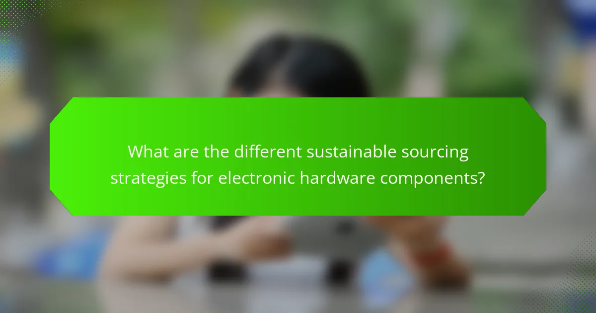 What are the different sustainable sourcing strategies for electronic hardware components?