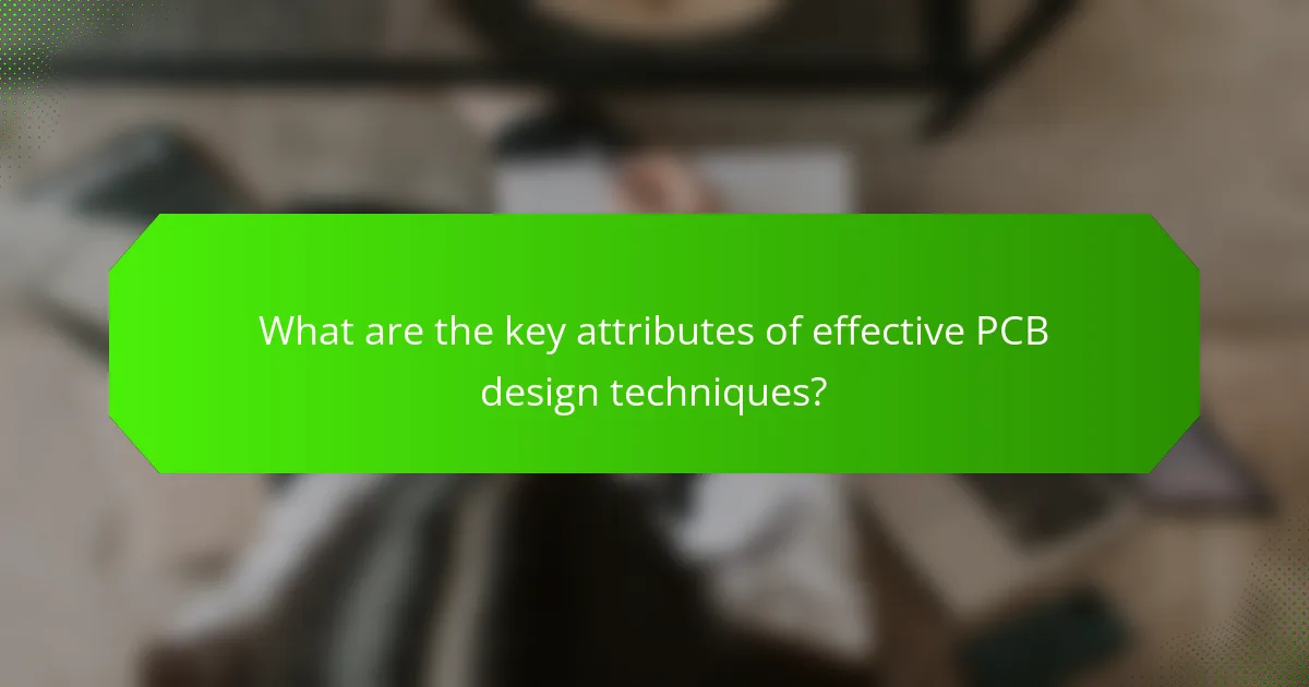 What are the key attributes of effective PCB design techniques?