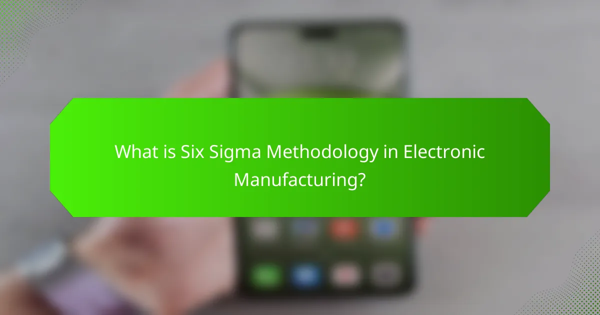 What is Six Sigma Methodology in Electronic Manufacturing?