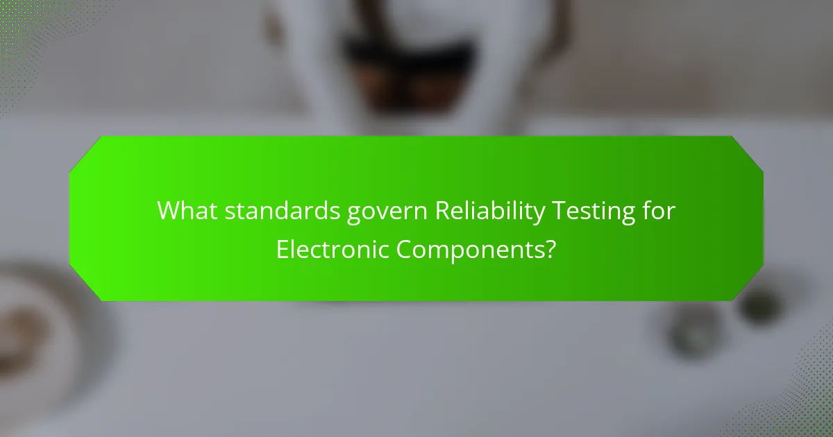 What standards govern Reliability Testing for Electronic Components?